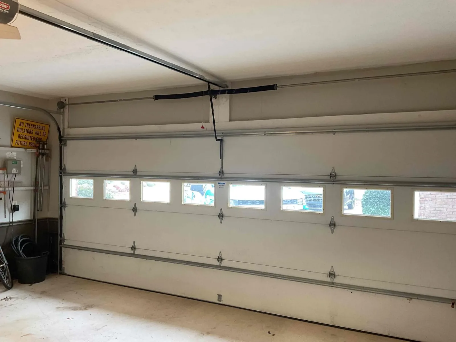Garage door spring system after replacement